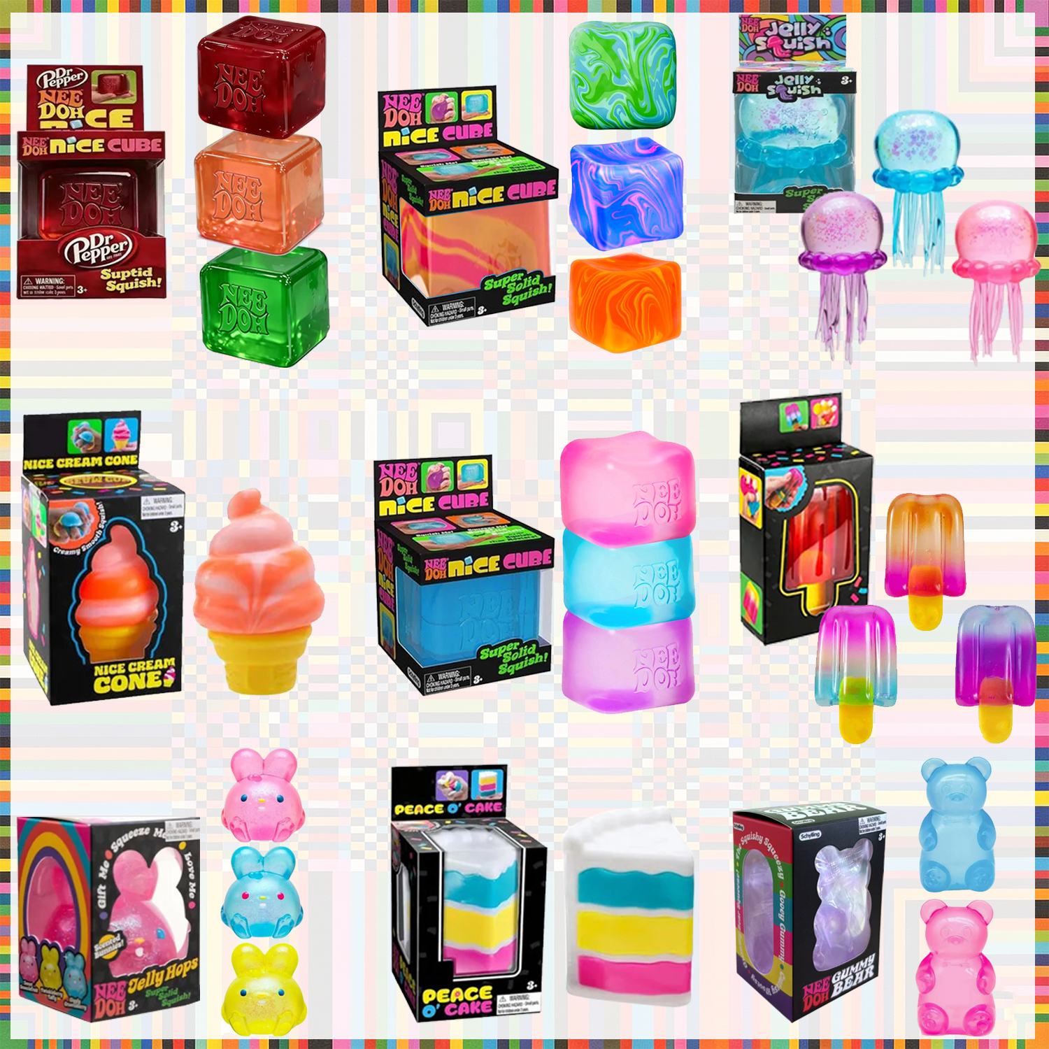 Fidget Cube Original - 2026 Schylling Nee doh Gumdrop Soft