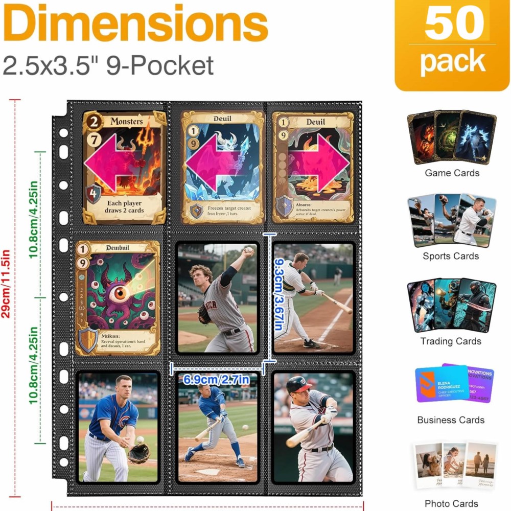 50Pack 900 Pockets Trading Car - Trading Card Binder incelemesi ve fiyatı