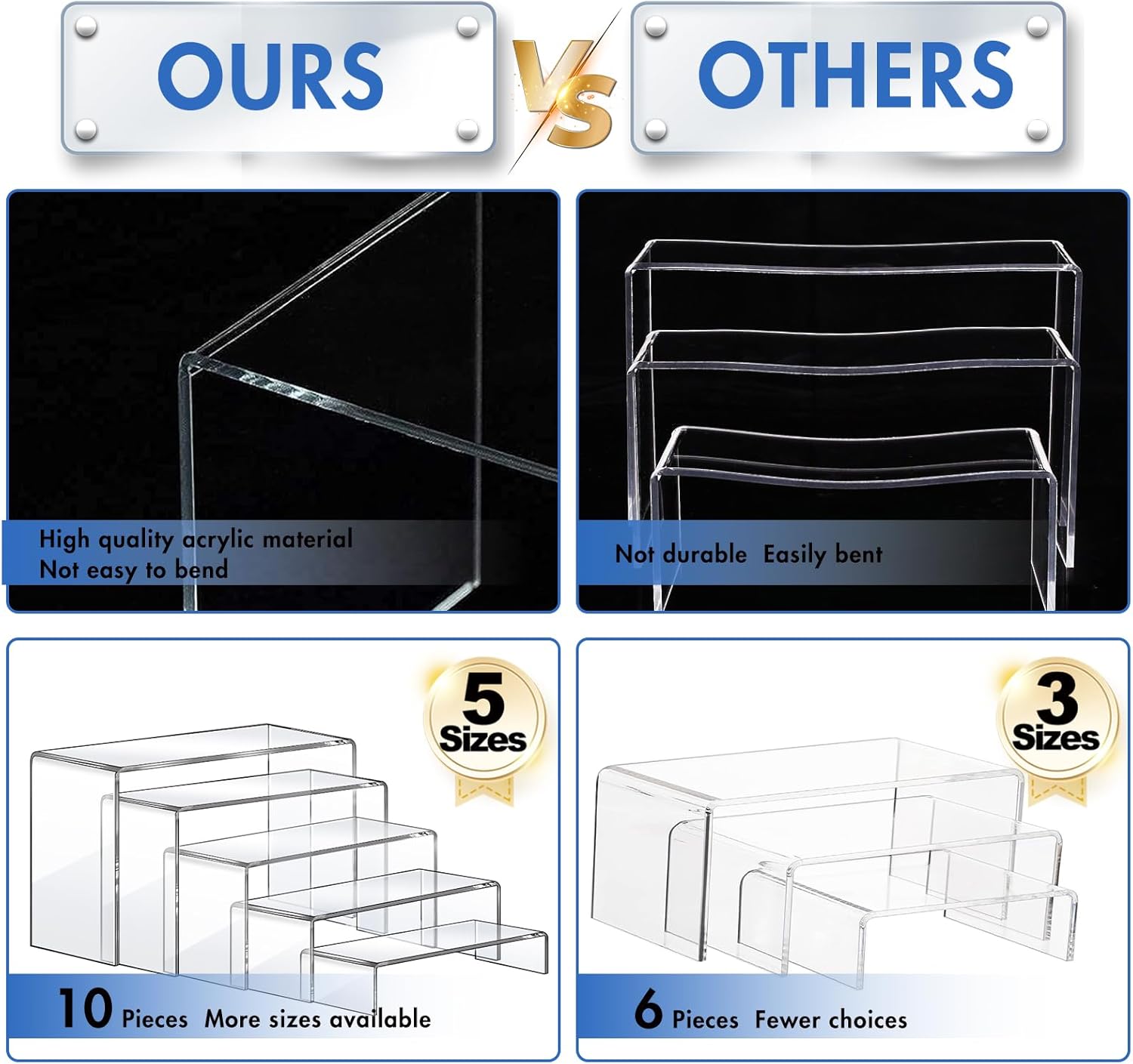 Acrylic Risers 10 Pcs 2 Set Di - Display Risers Set incelemesi ve fiyatı