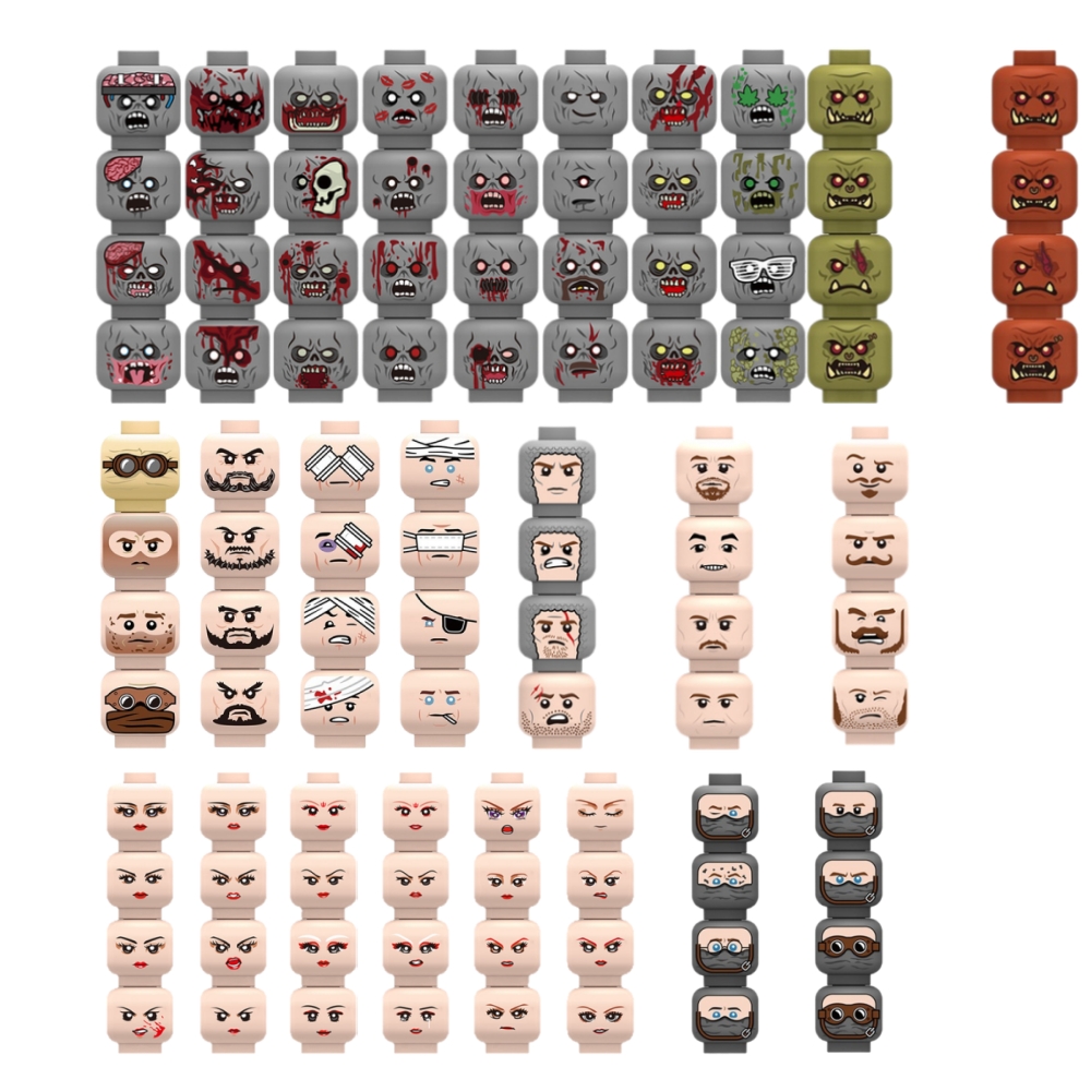 Injured Emotional Face Heads B - Lego Minifigure Holder incelemesi ve fiyatı